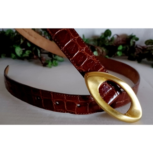 De Vecchi by Hamilton Hodge Genuine American Alligator Leather Buckle Belt - Picture 12 of 16
